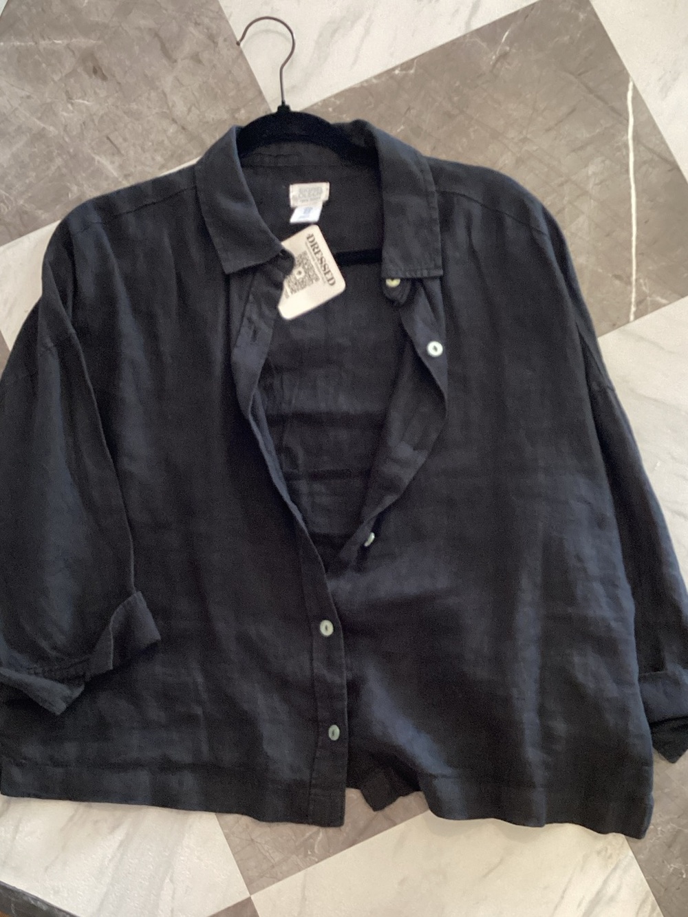 Sigrid Olsen Men's Dark Navy Casual Button-Down Shirt